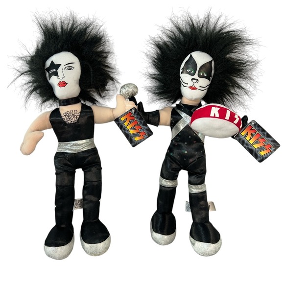 KISS Plush Dolls Toy Works 2002 Starchild & Spaceman Paul‎ and Gene - Picture 1 of 5